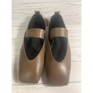 NWT Tony Bianco Hawaii Ballet Flats Brown Leather Square Toe size 6.5